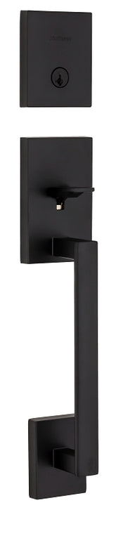 Kwikset Signature 818SCEXHFL 514 SMT Combination Lockset, San Clemente Design, Matte, Halifax Lever Interior Handle